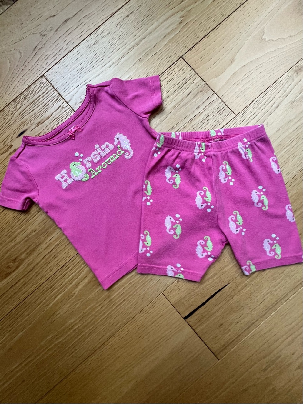 GYMBOREE Pink Seahorse Pajama Set 18-24m